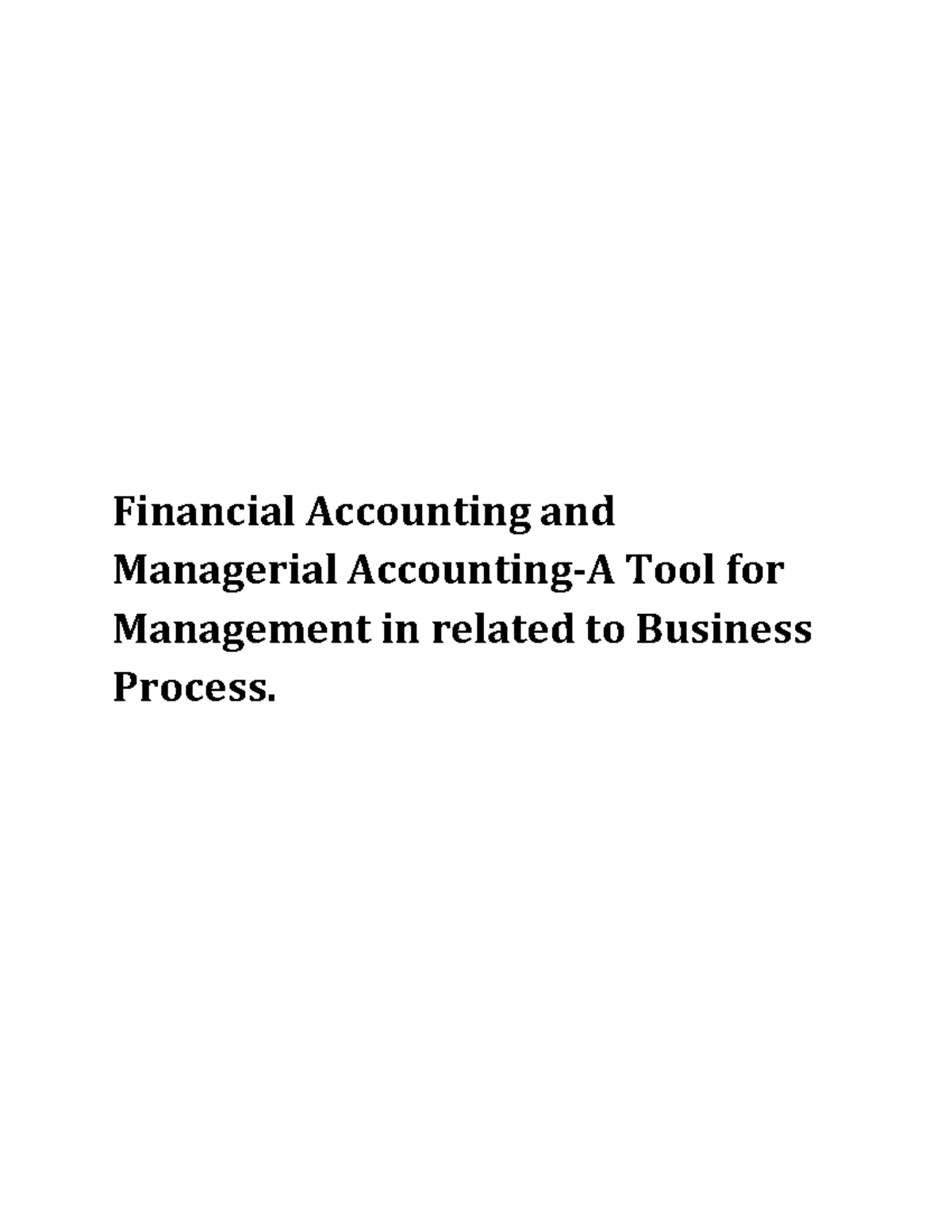 Financial Managerial Accounting Tools Fo - Financial Accounting And ...