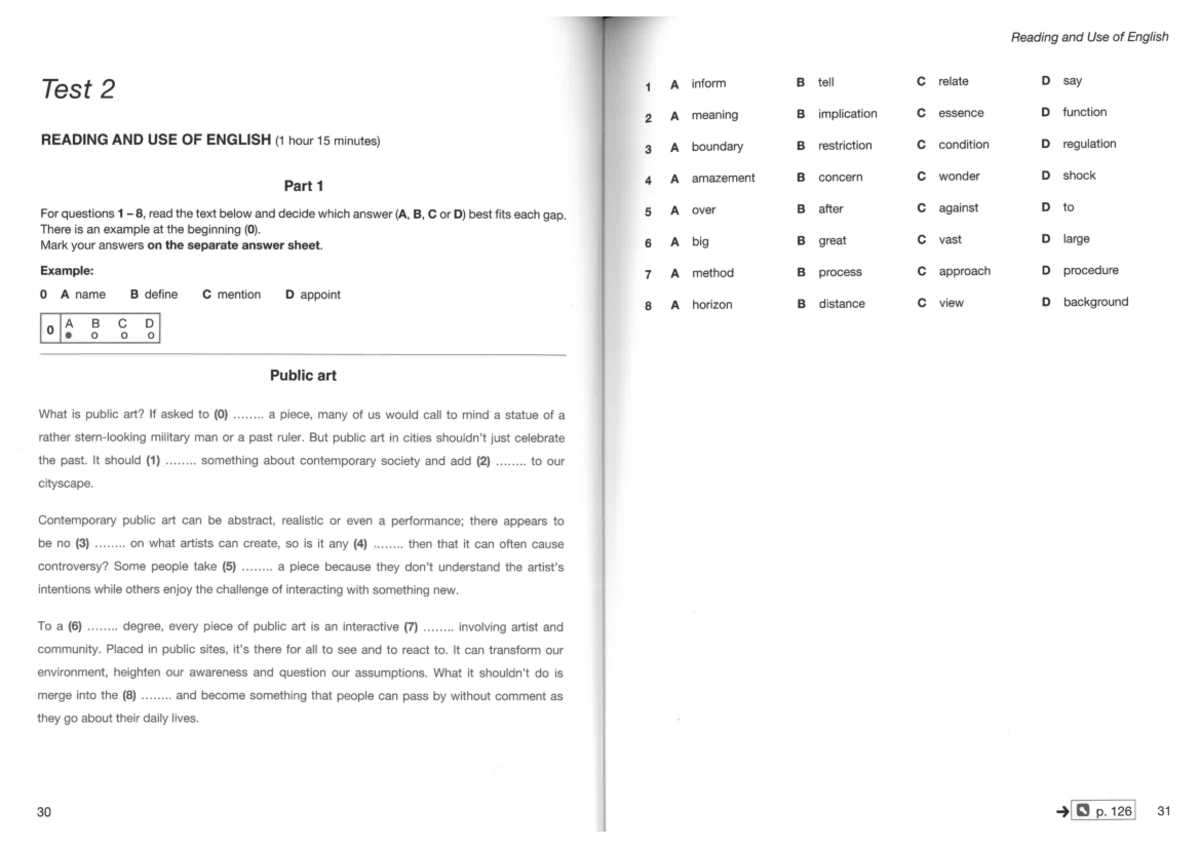 TEST 2 - hxhdjsjjed - Reading and Use of English Test 2 1 A inform B ...