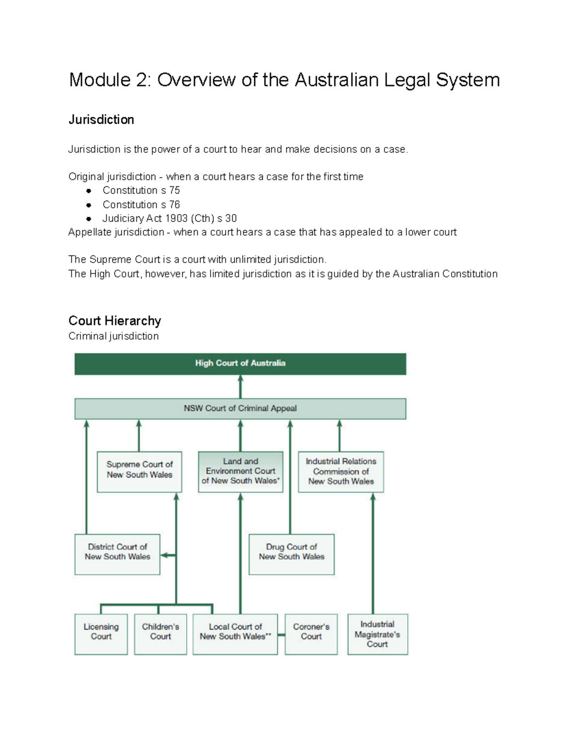 Module 2 Overview Of The Australian Legal System - Original ...