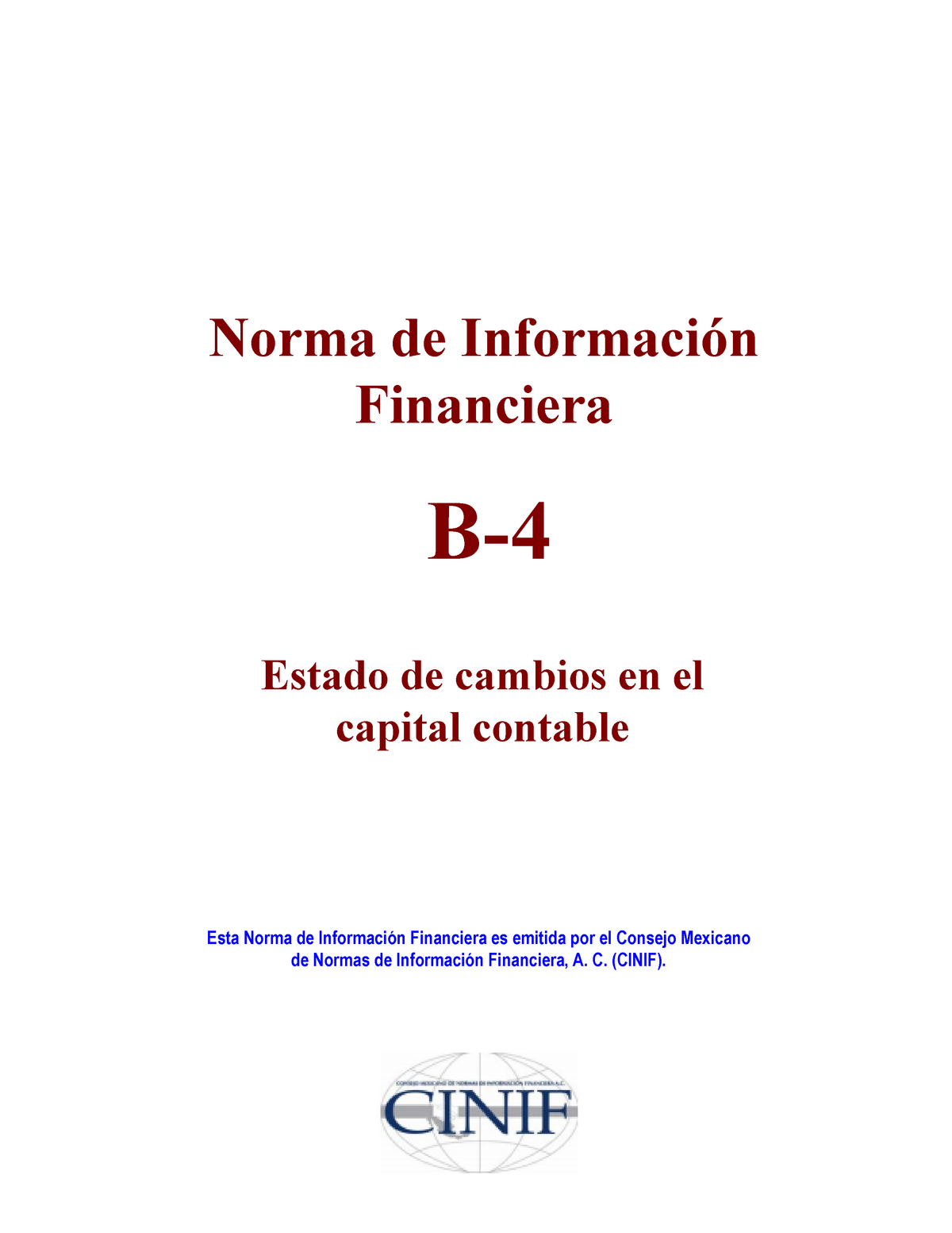 NIF B-4 Estado DE VCC - Diciembre De 2011 Norma De Información ...