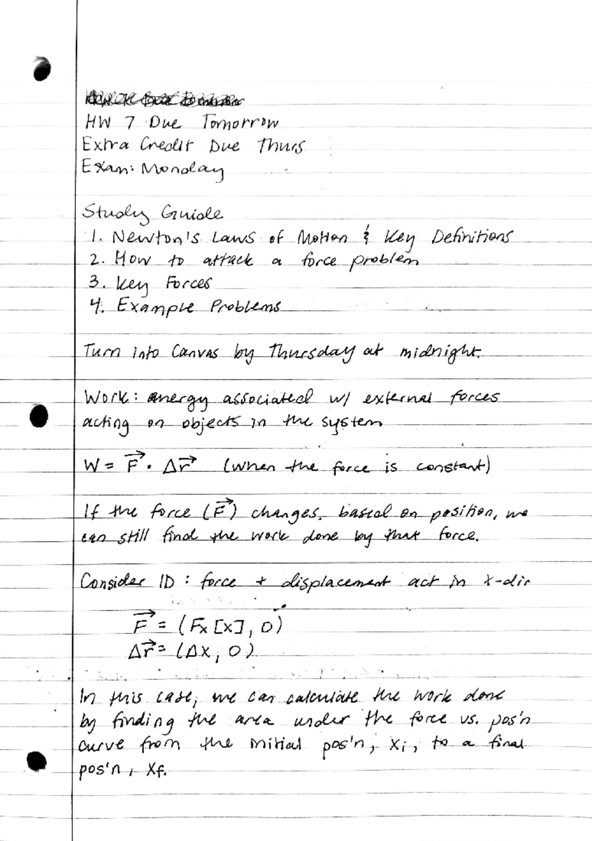 230307 Class Notes Mar-7th - PHY 13001 - Studocu