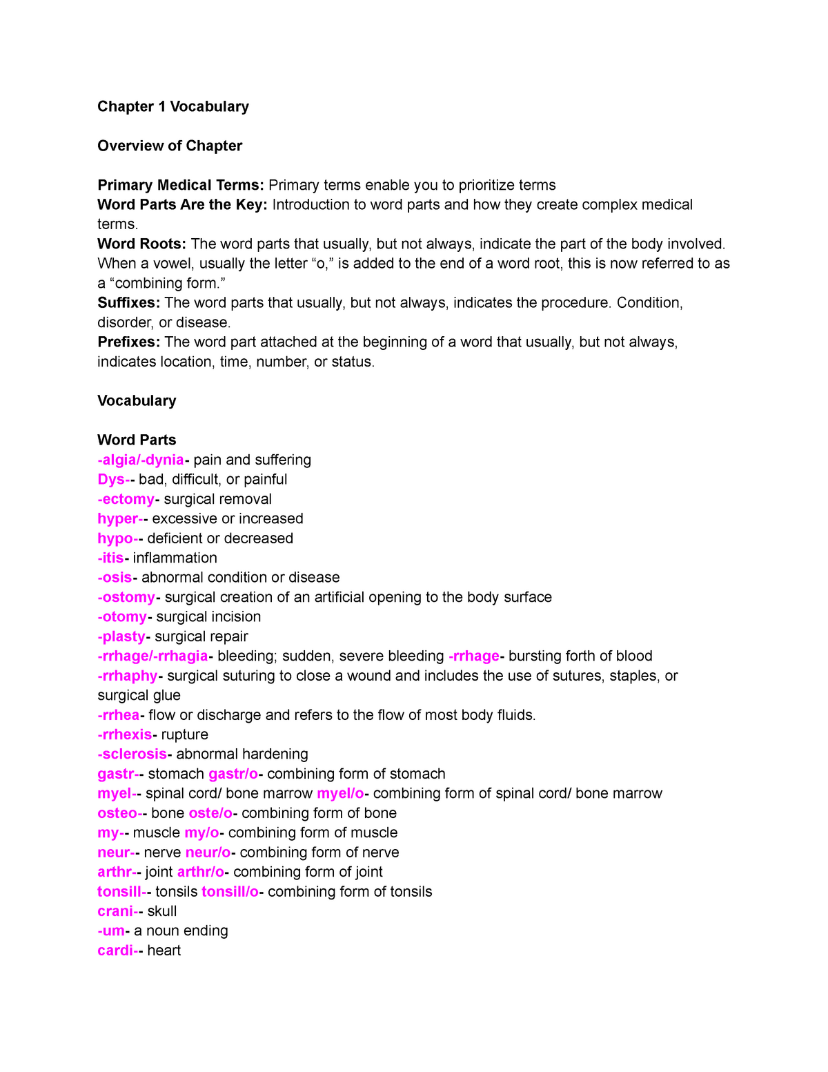 ️Medical Terminology Chapter 1 Worksheet Free Download Goodimg co