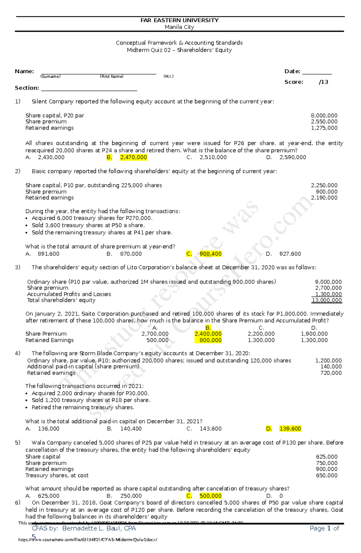 CFAS Midterm Quiz 2 Hello the other side about you about how good is