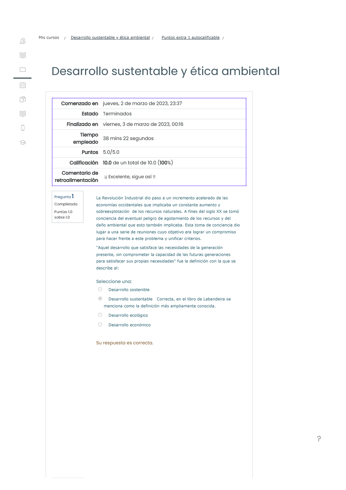 Puntos Extra 1 Desarrollo Sustentable - Desarrollo Sustentable Y ética ...