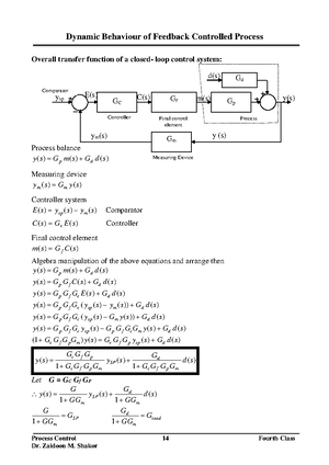Lect 5 Contrioller Tuning - Process Control 42 Fourth Class Controller ...