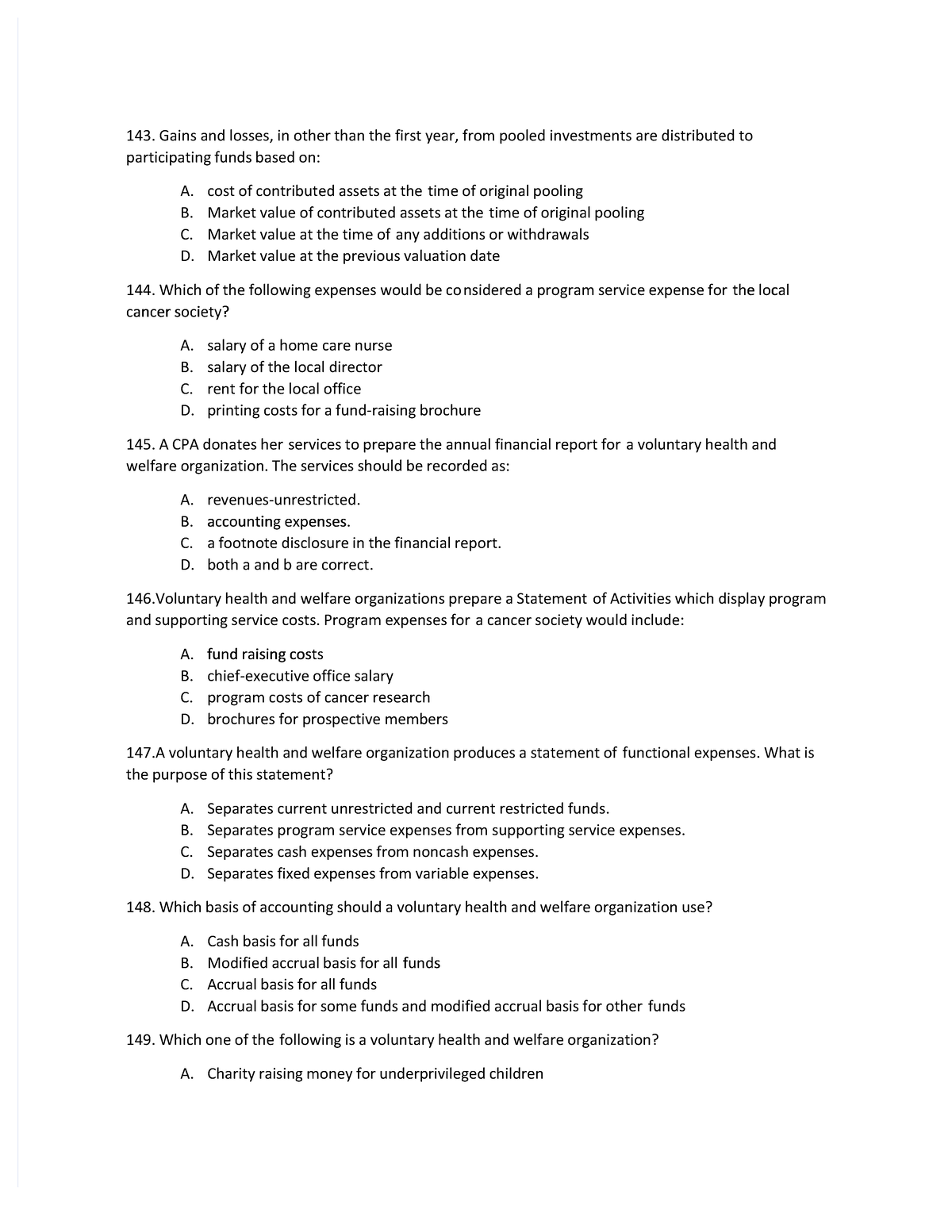 Government Accounting - Gains and losses, in other than the first year ...