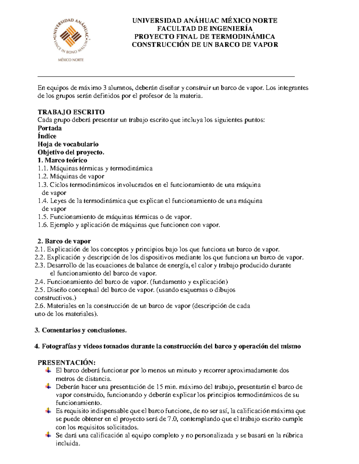 GUÍA PAIF. Termodinámica pdf - UNIVERSIDAD ANÁHUAC MÉXICO NORTE