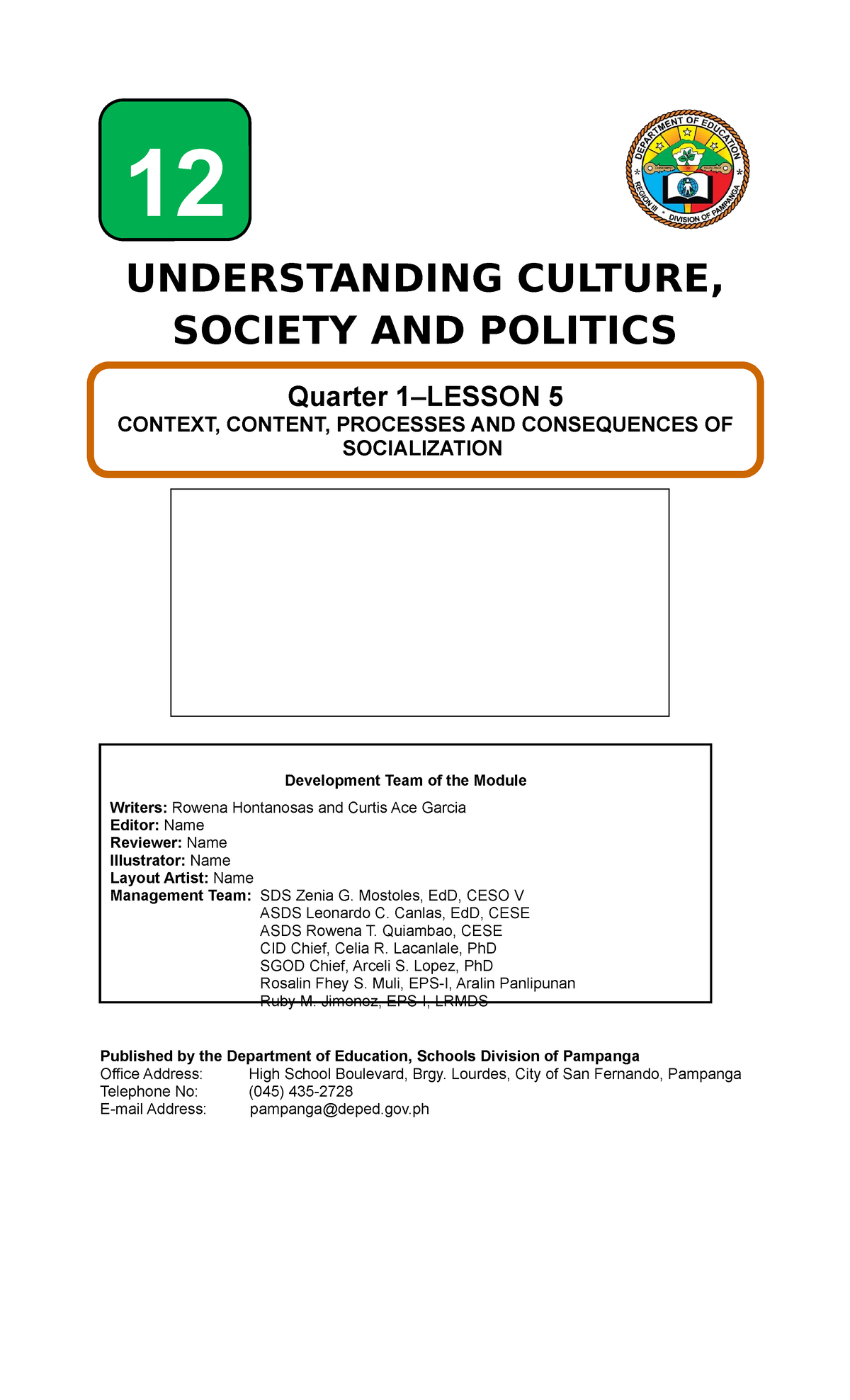 5 - Module - UNDERSTANDING CULTURE, SOCIETY AND POLITICS Published By ...