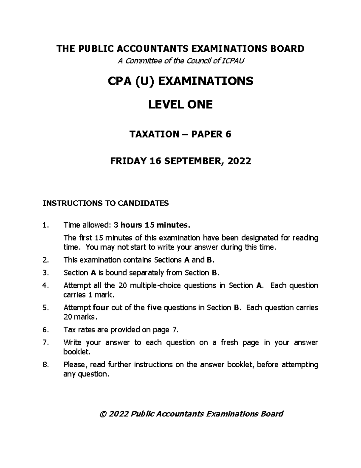 CPA 6 - Taxation - GREAT - Introduction to business management - MUK ...