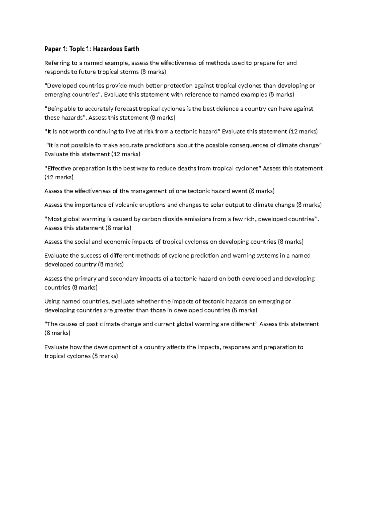 Edexcel Gcse Geography 9 1 Topic 1 Hazardous Earth Pr vrogue.co