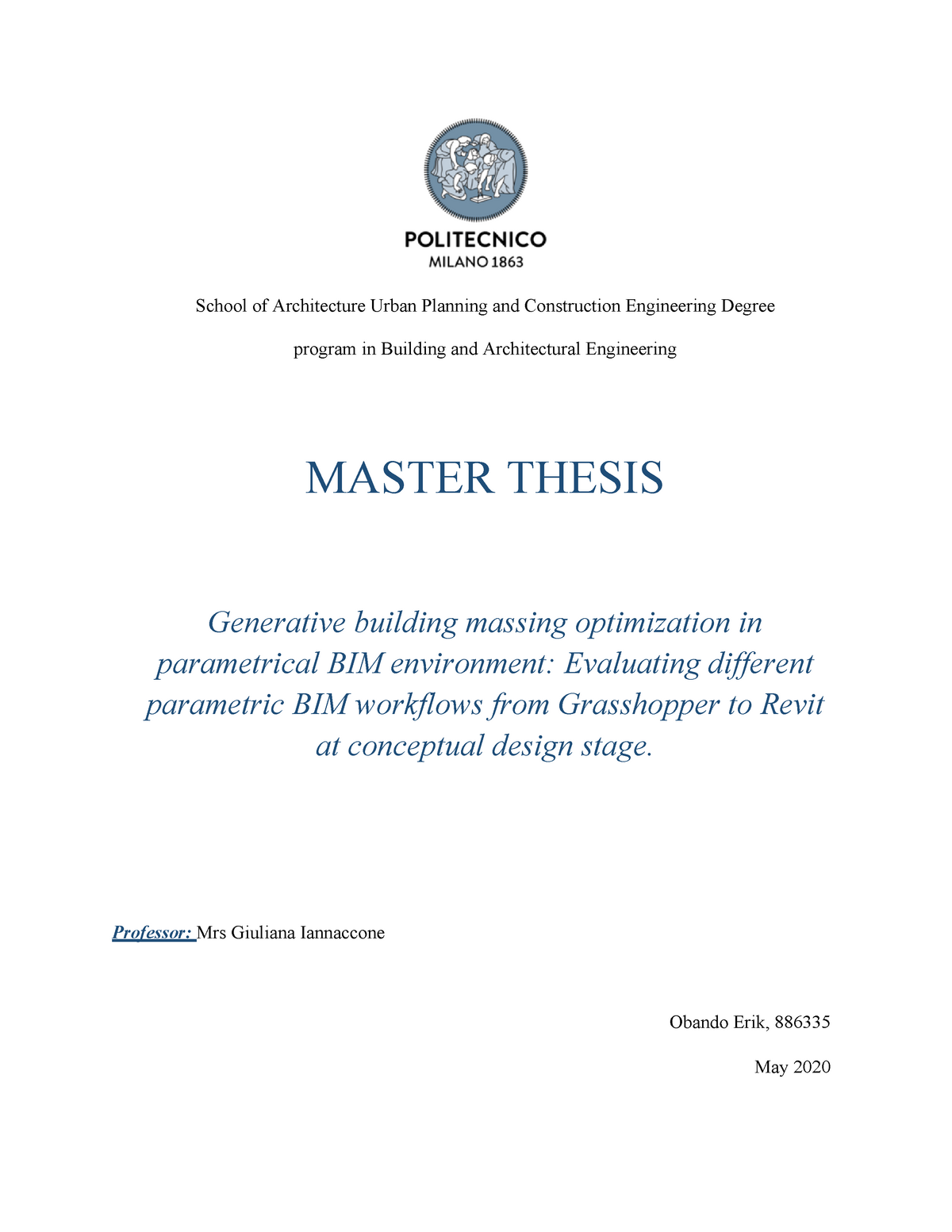 thesis submission polimi