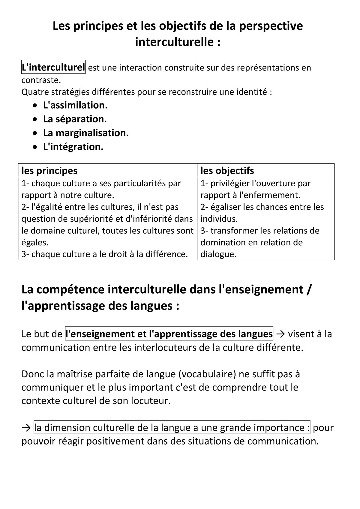 Interculturalité 5 - Les Principes Et Les Objectifs De La Perspective ...