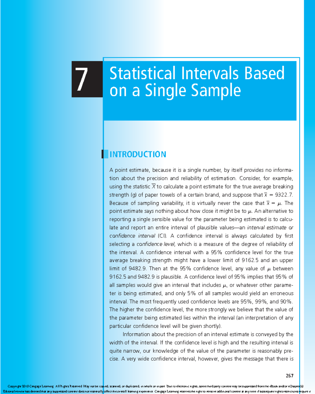 Devore Ch 7 Statistical Intervals Based on a Single Sample - 267 7 ...