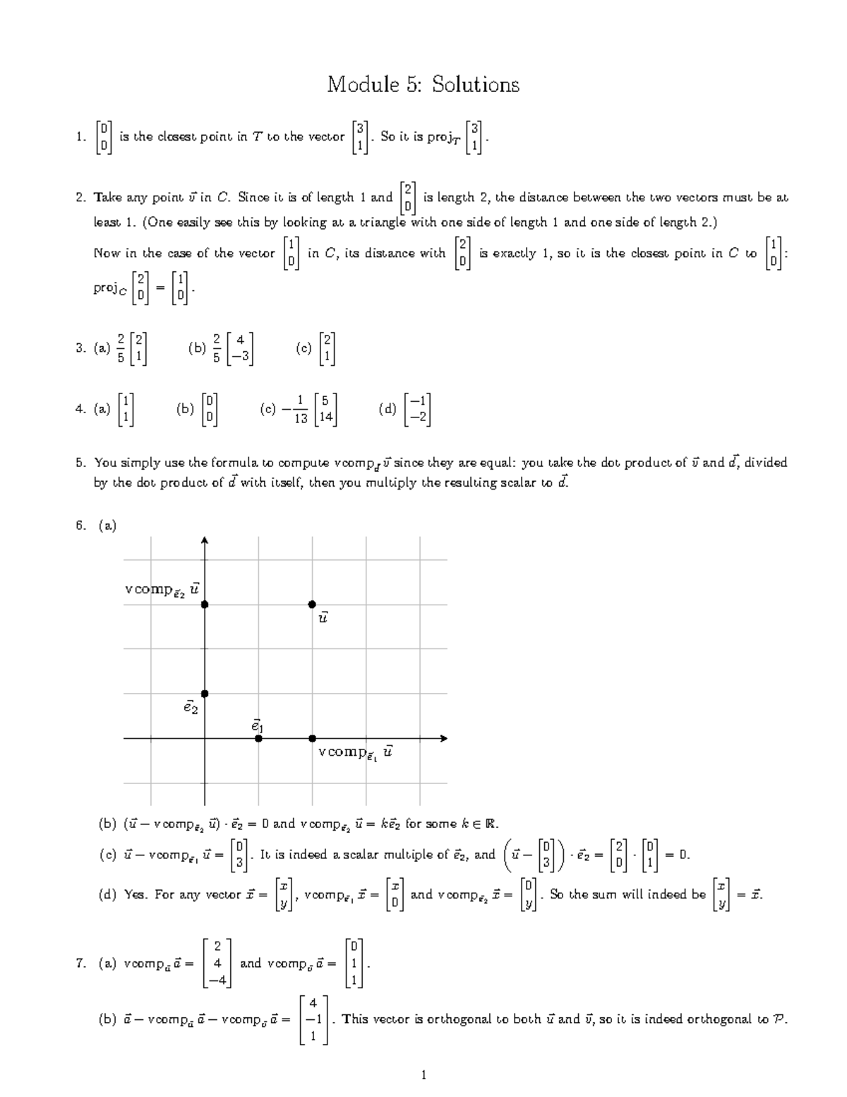 Module 5 Solutions - Lecture notes 5 - Module 5: Solutions 1. [ 0 0 ...
