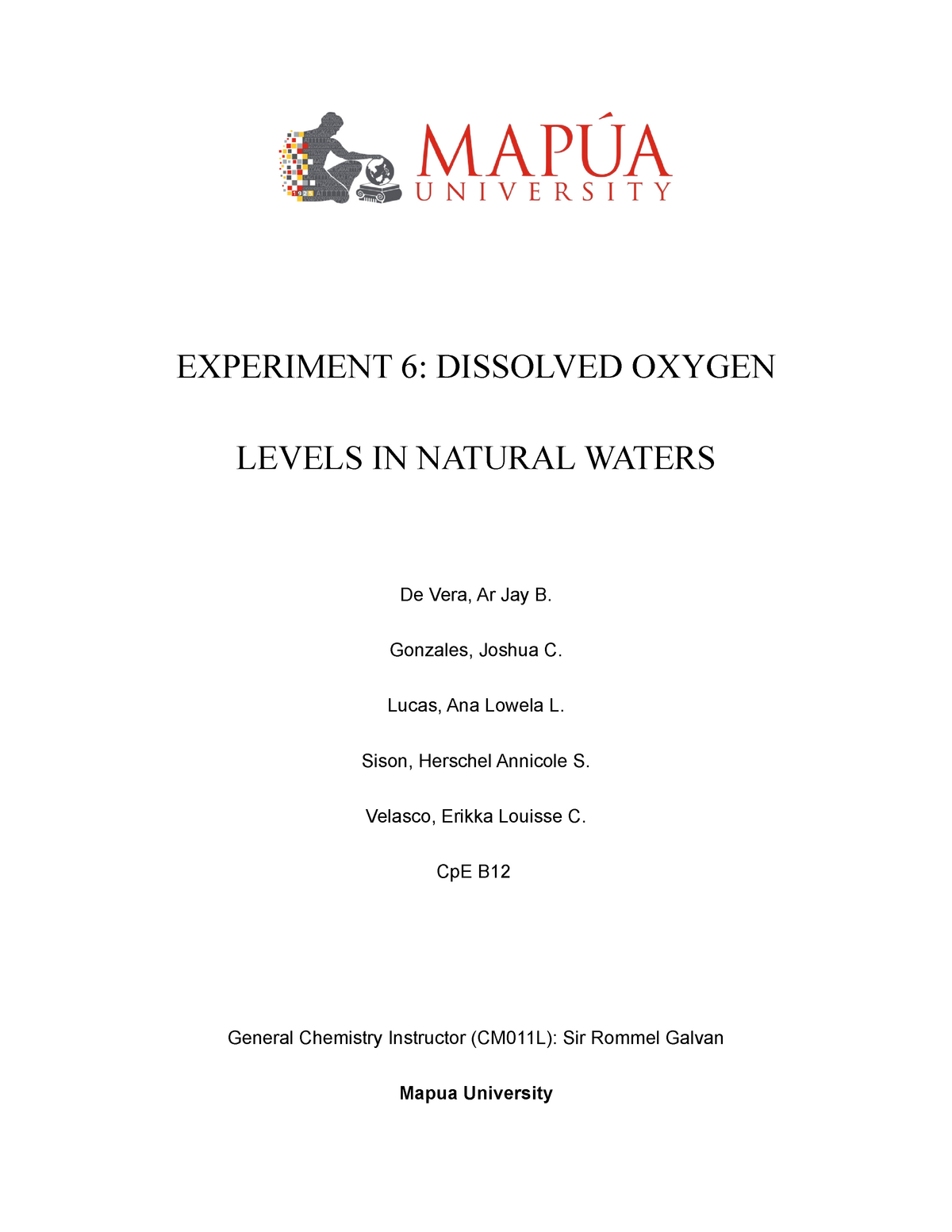 dissolved oxygen experiment conclusion