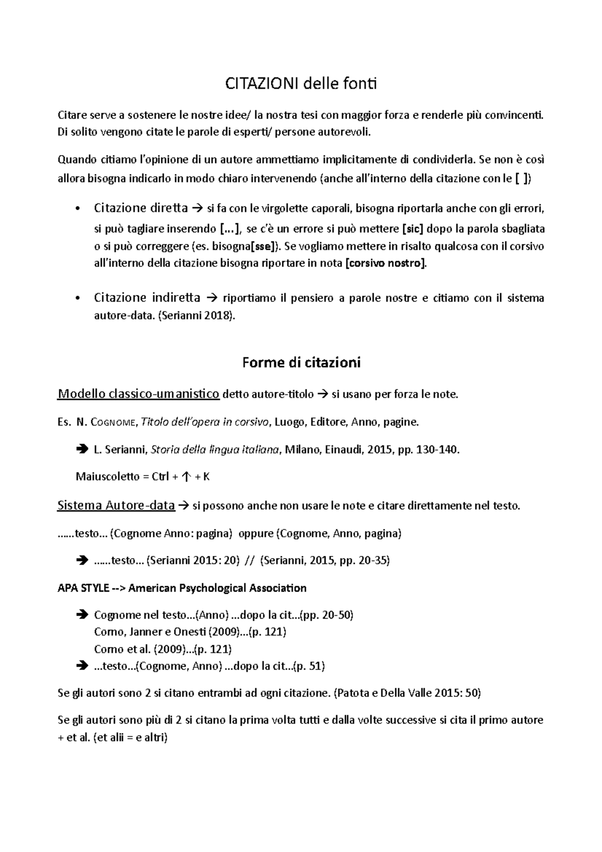 Citazioni e bibliografia - CITAZIONI delle fonti Citare serve a ...