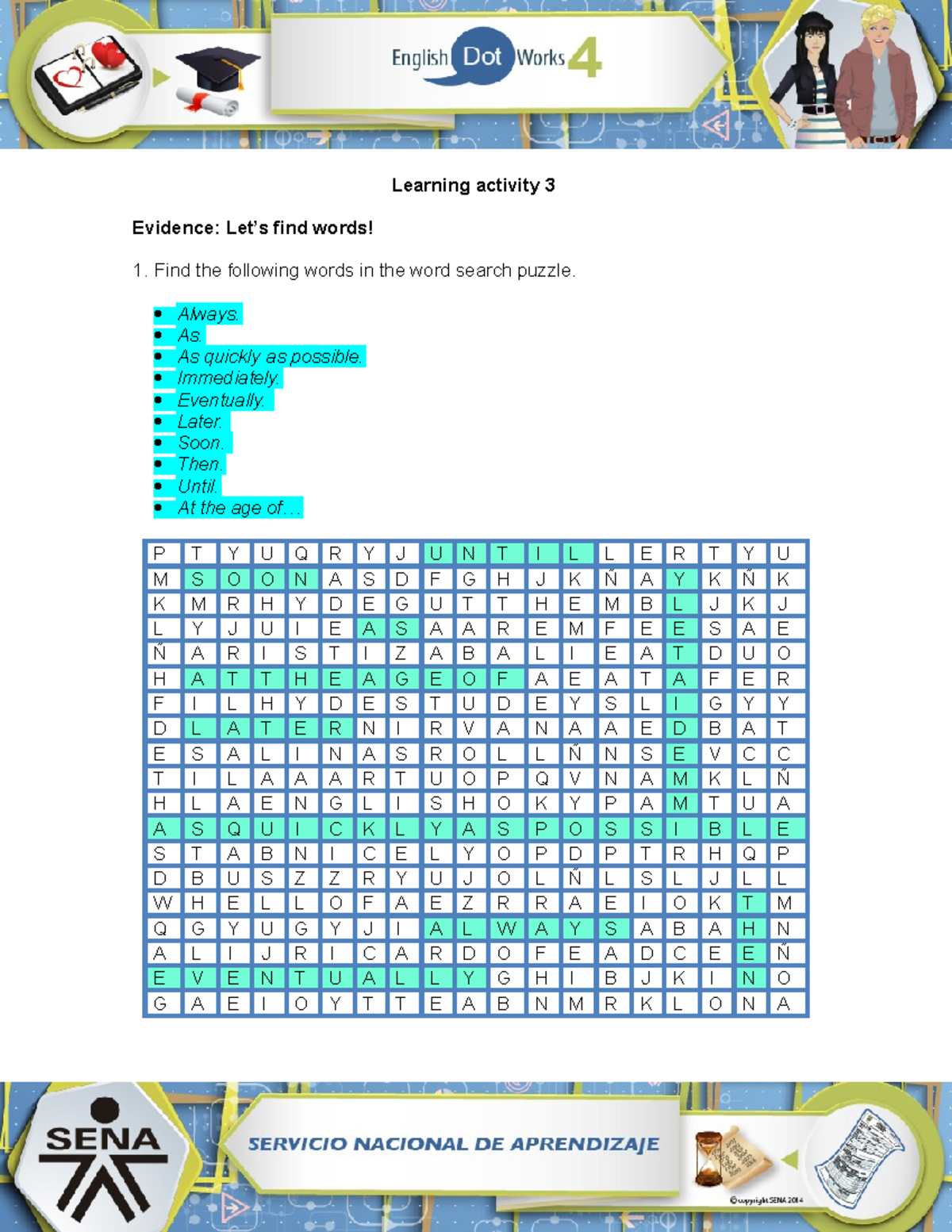Evidence Lets Find Words Learning Activity Evidence Let Find Words Find The Following Words In The Word Search Puzzle Always As As Quickly As Possible Studocu