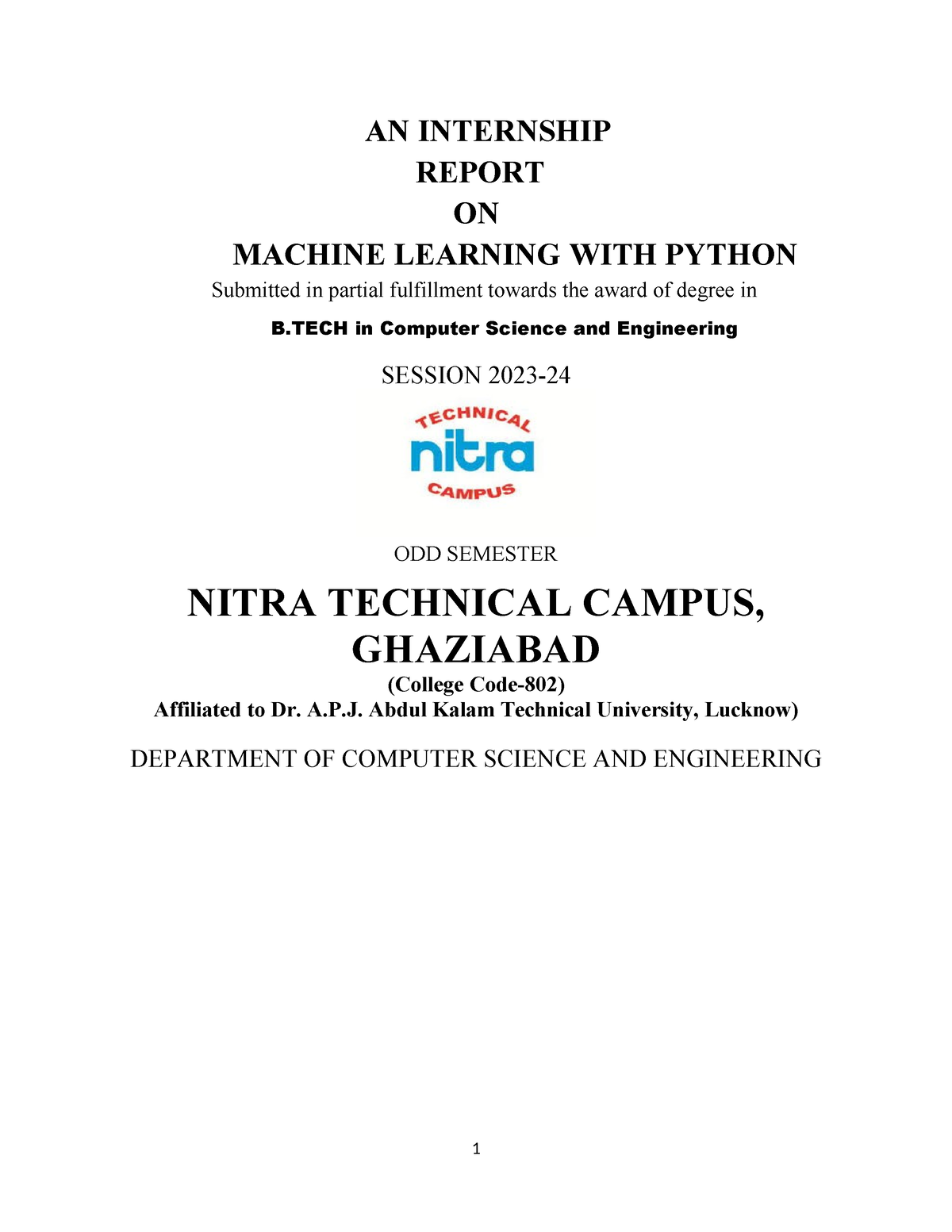 AN Internship 2023 REPORT FILE AN INTERNSHIP REPORT ON MACHINE   Thumb 1200 1553 