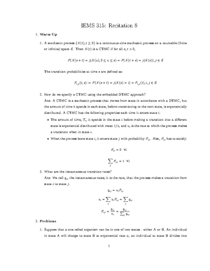 315-HW5 - fall 2015 homework 5 - Stochastic Models And Simulation ...