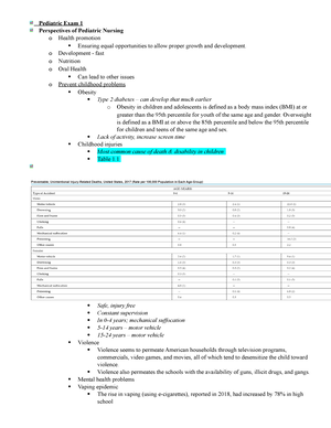 Peds Notes - Peds Chapter 4 Physical Assessment Of The Child The Goal ...