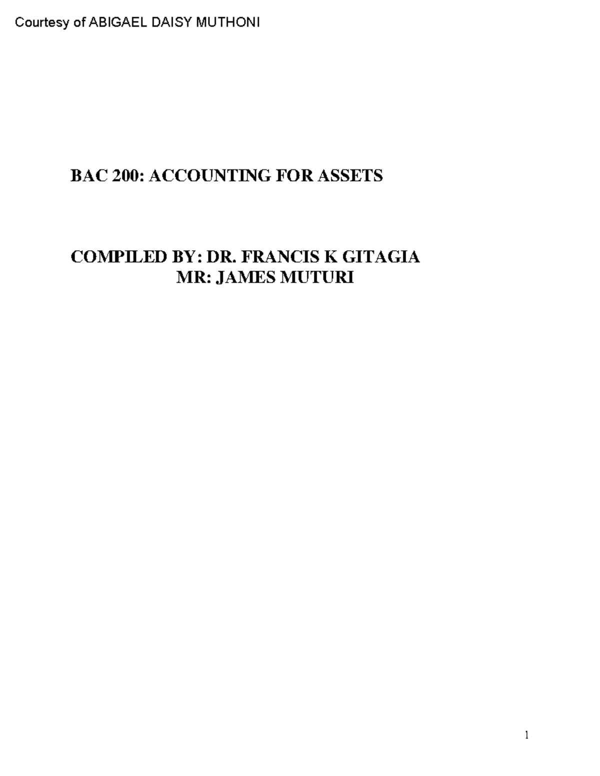 BAC 200 Notes Upload PDF watermark - BAC 200: ACCOUNTING FOR ASSETS ...