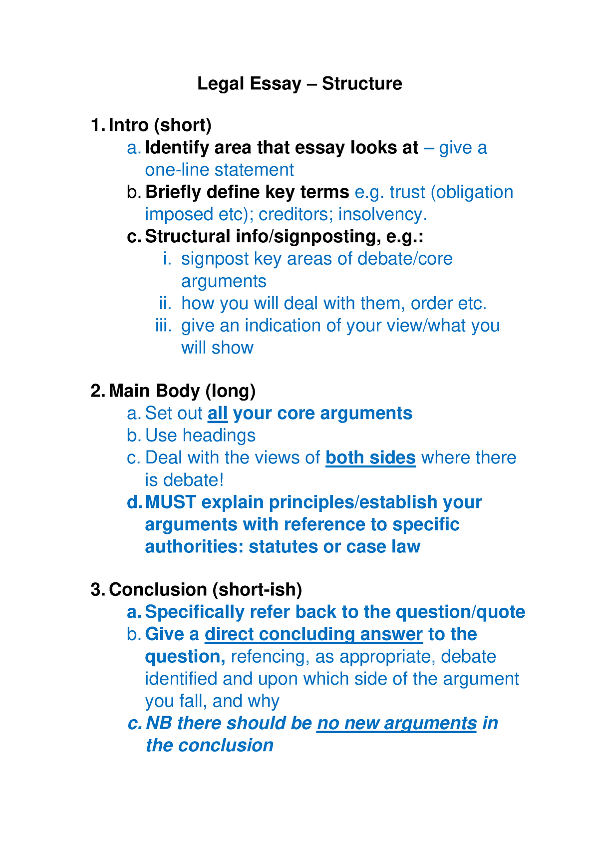 legal meaning of essay