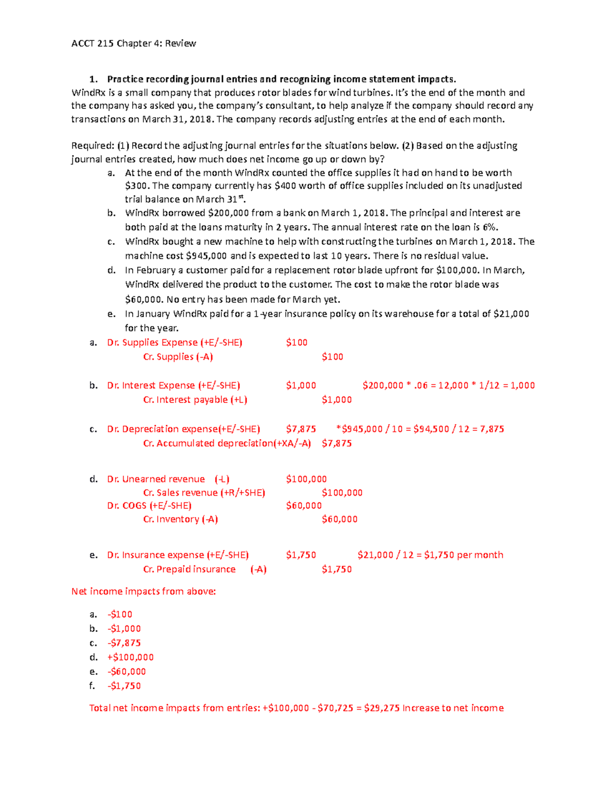 Chapter 4 Part II Answer Key - ACCT 215 Chapter 4: Review Practice ...