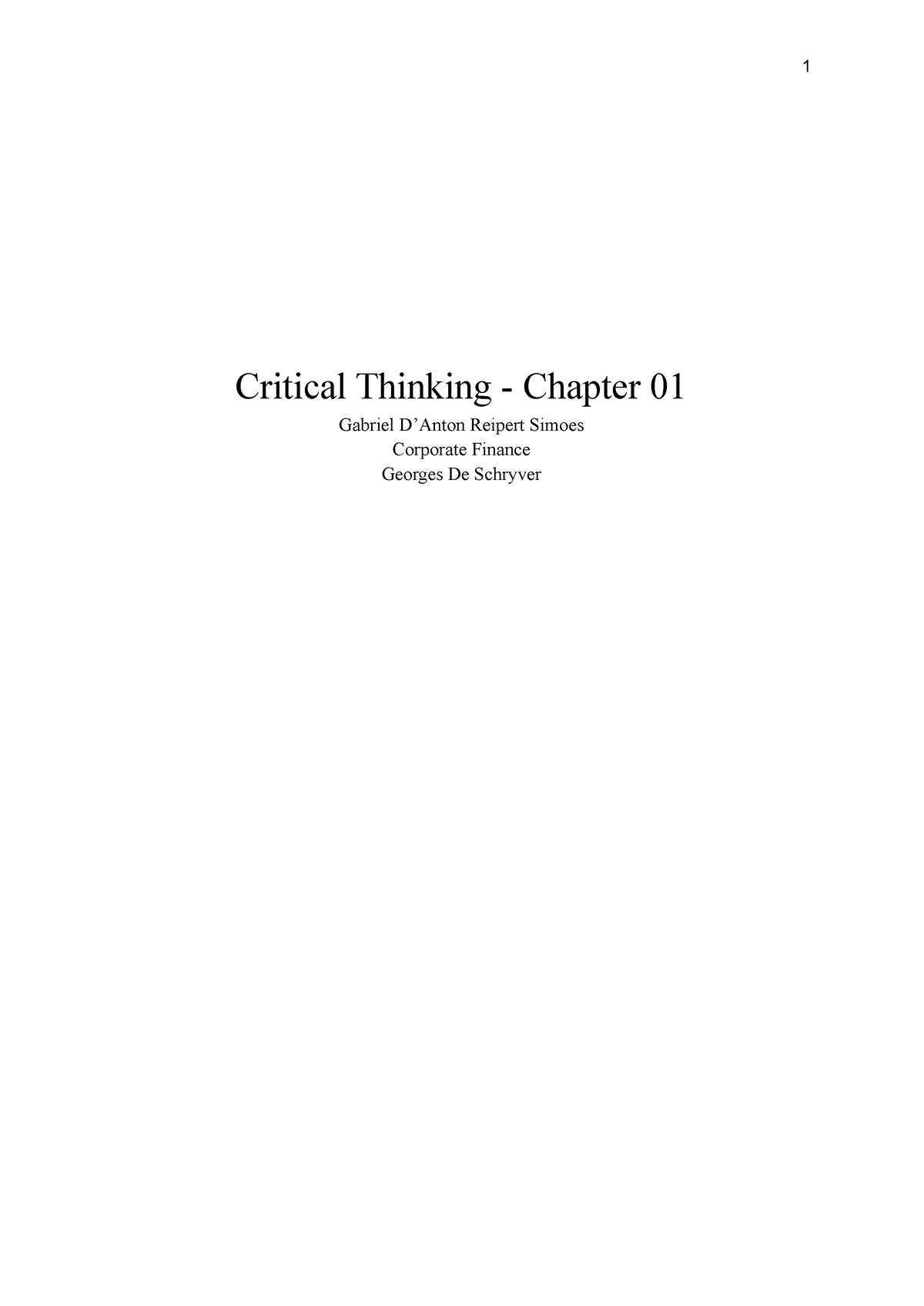 chapter 7 the importance of critical thinking