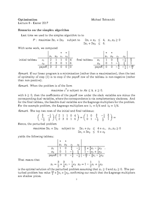 Optimization 2016-2017 Example Sheet 2 - Optimisation Michael Tehranchi ...