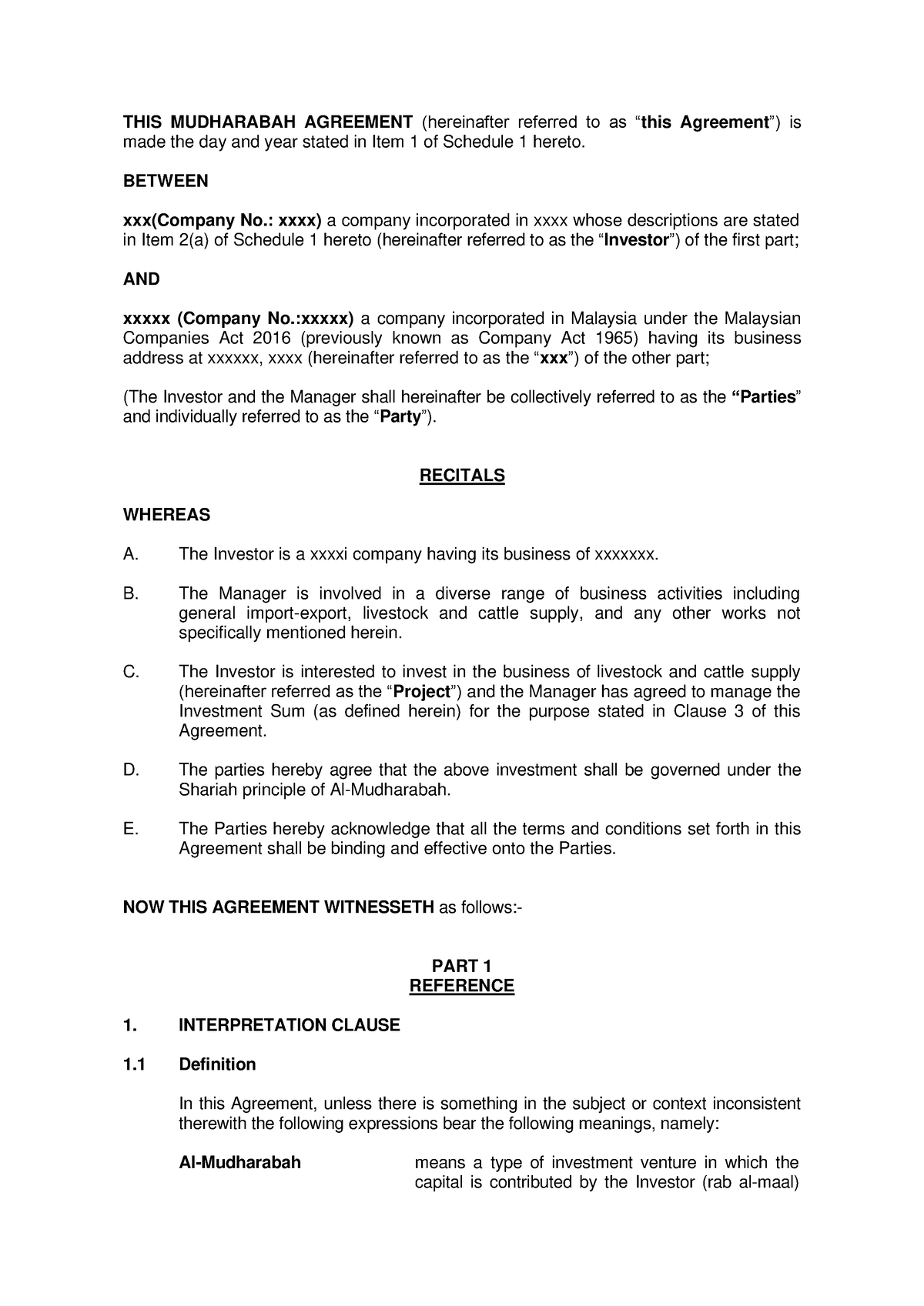 Mudharabah Agreement - Law Of Contract Ii - Uitm - Studocu