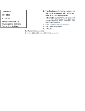 Chapter 5 assignment - CIST 1601 Chapter 5 Assignment This assignment ...