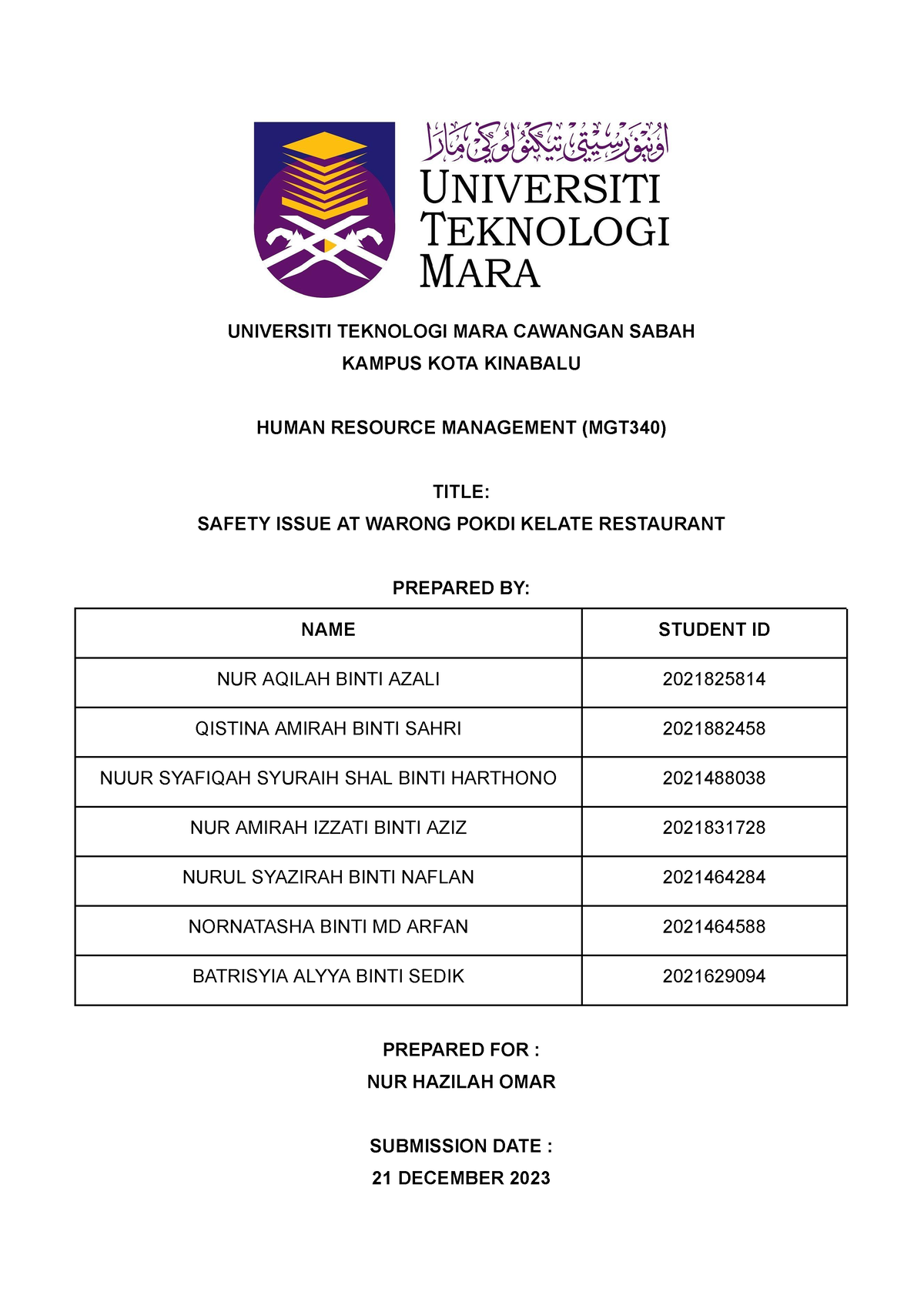 group assignment mgt340