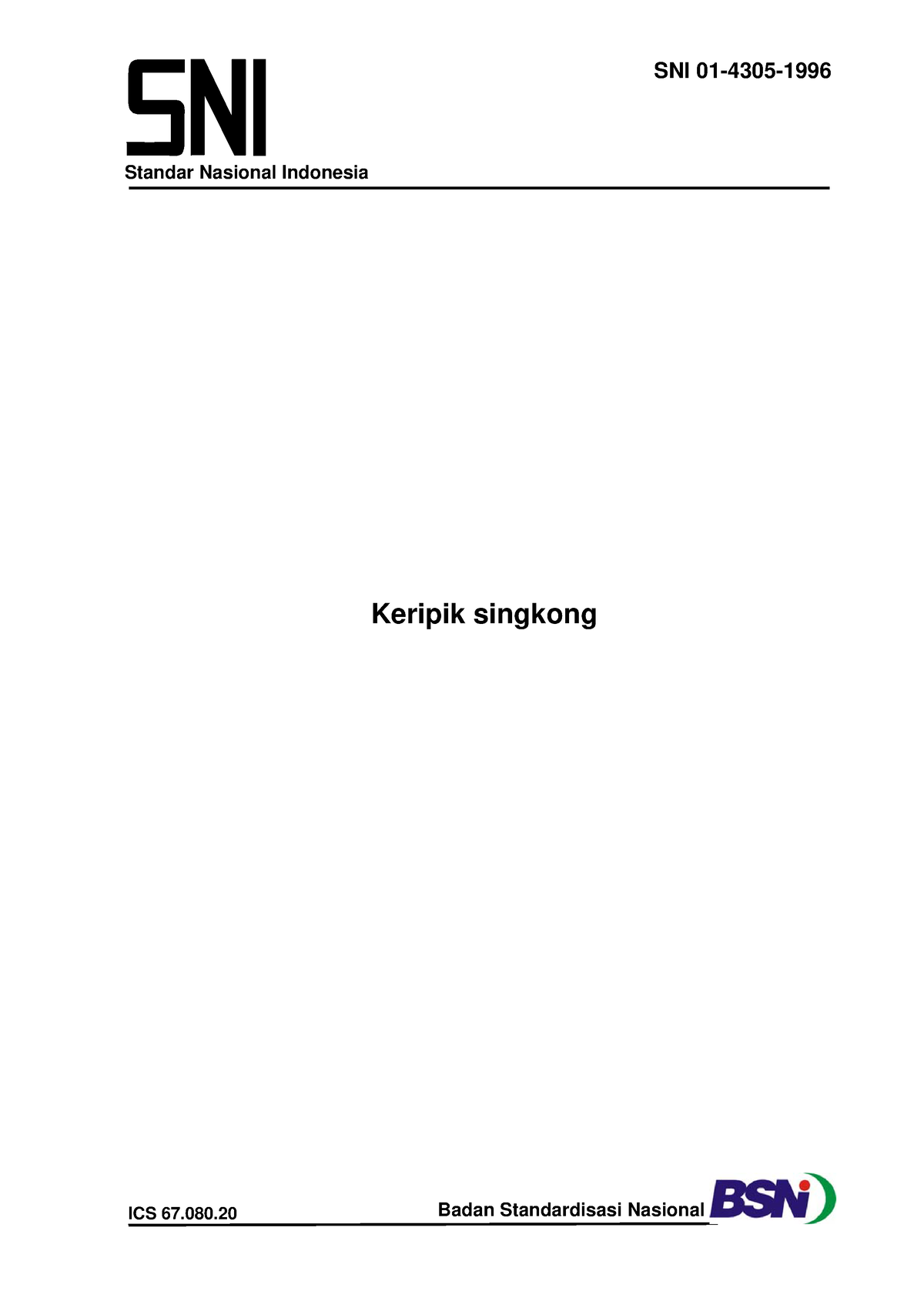 SNI Keripik Singkong - Document For Everyone - Standar Nasional ...