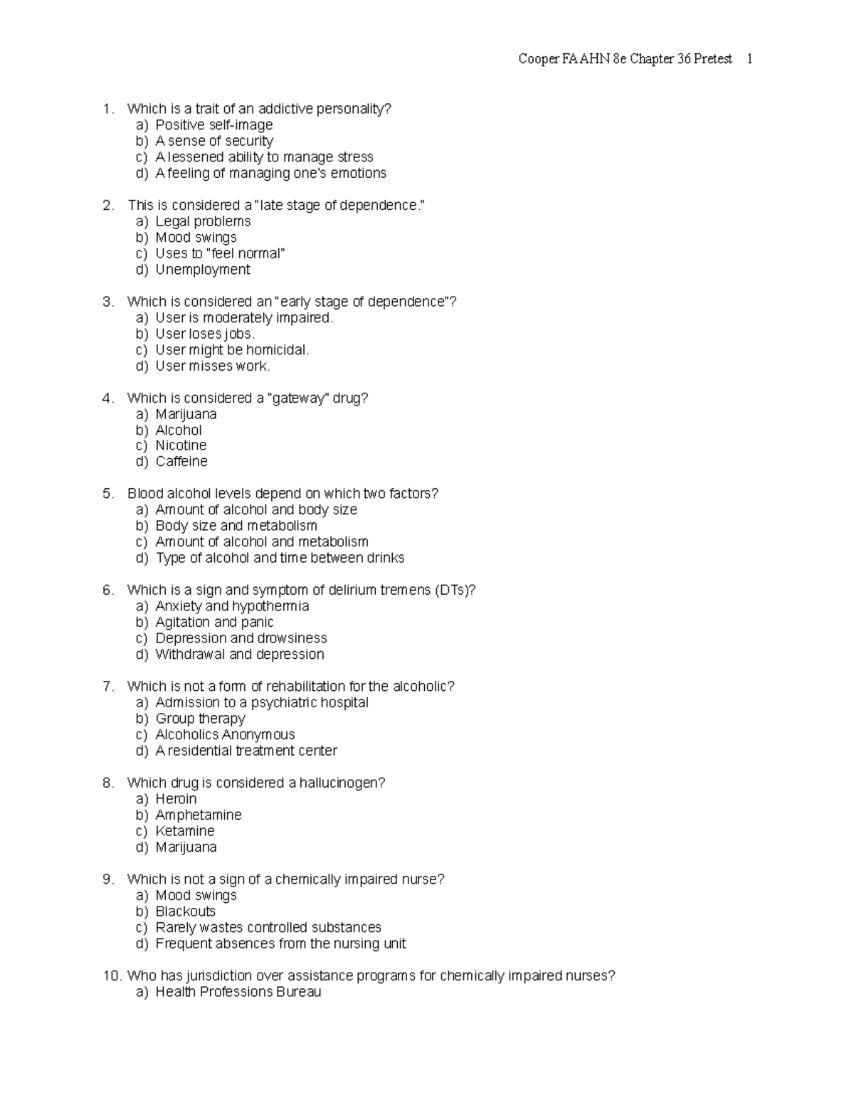 Chapter 036 - Cooper FAAHN 8e Chapter 36 Pretest 1 Which Is A Trait Of ...