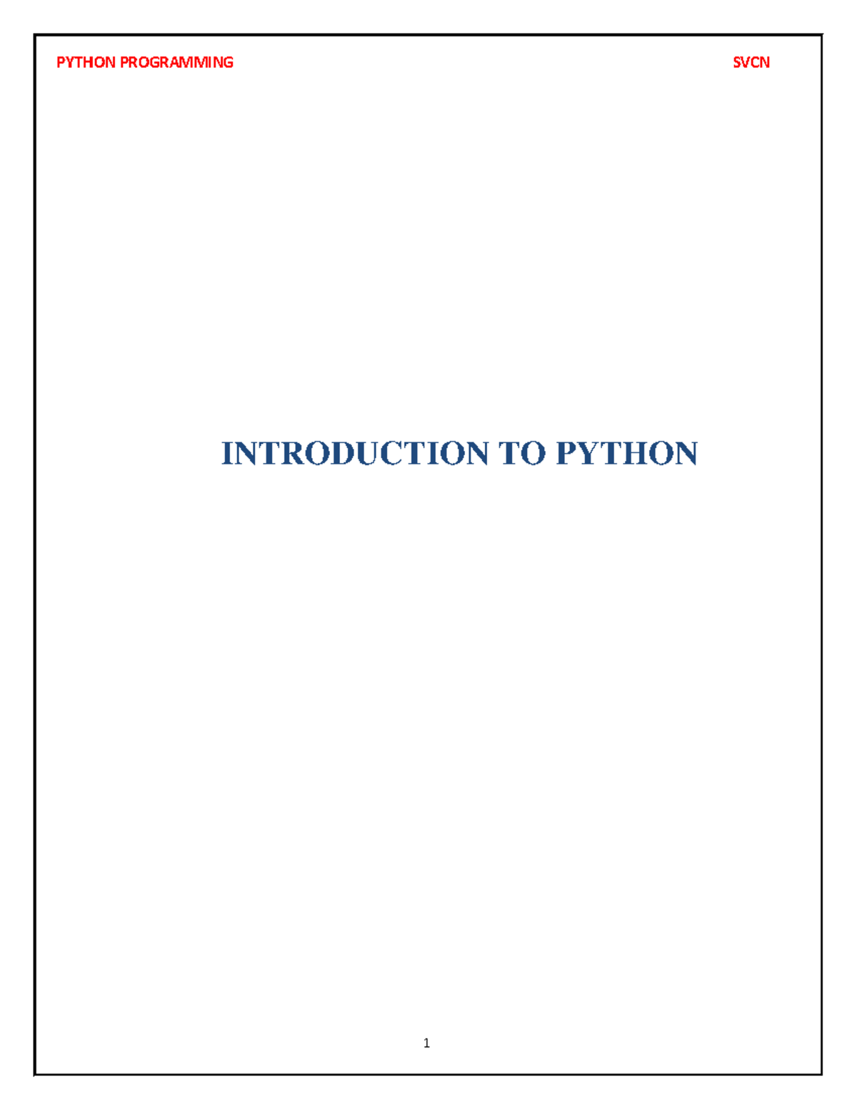 PYTHON COMPLETE LECTURE - MRCET INTRODUCTION TO PYTHON MRCET ...