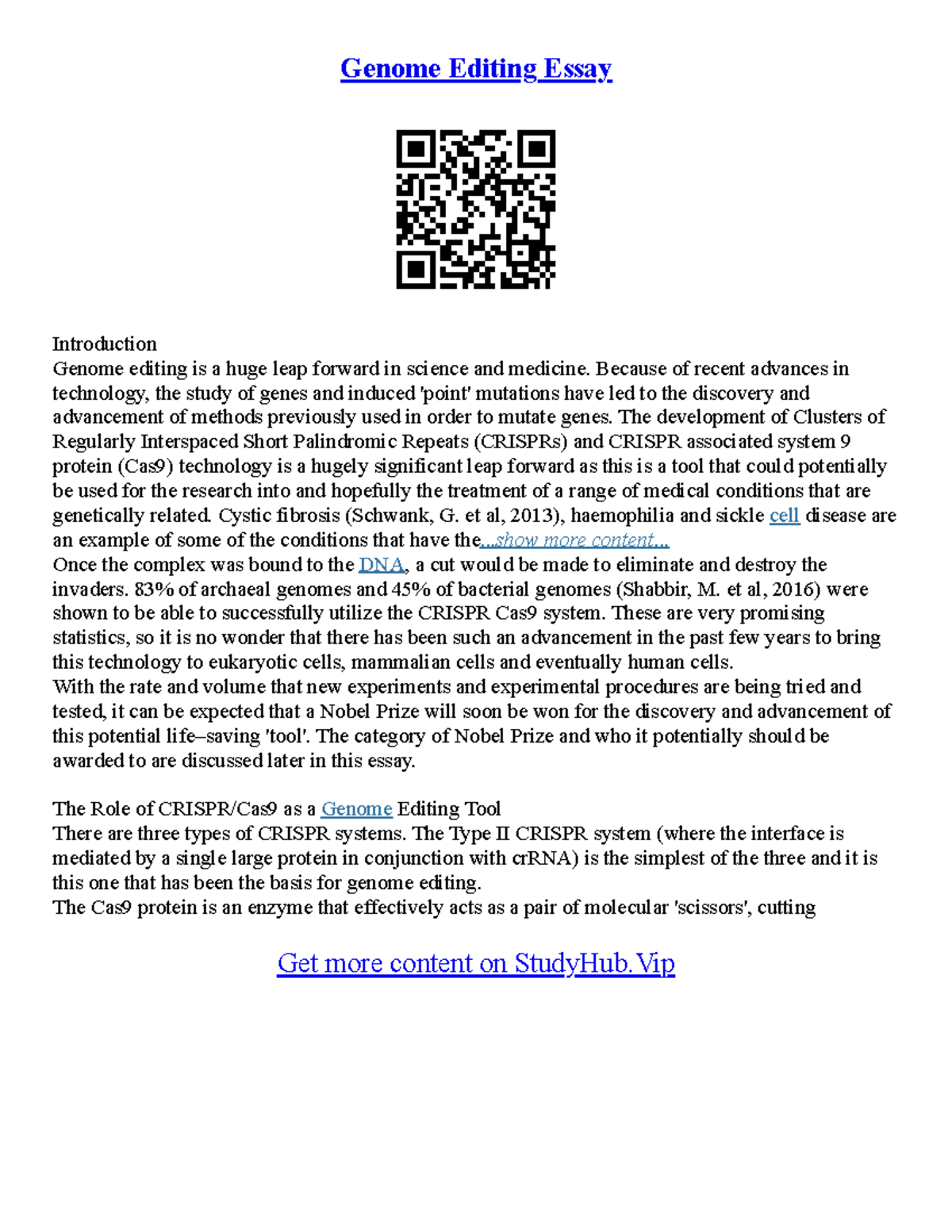 Sample Essays To Edit - Genome Editing Essay Introduction Genome ...
