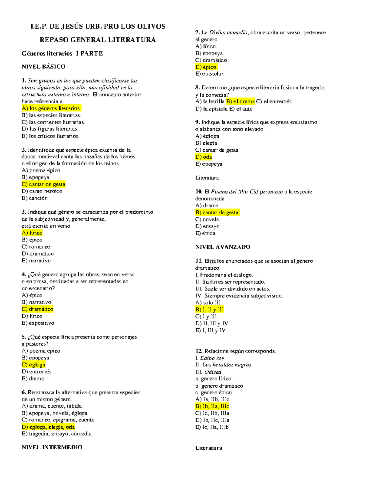 5 A B Repaso General Literatura - I.E. DE JESÚS URB. PRO LOS OLIVOS ...