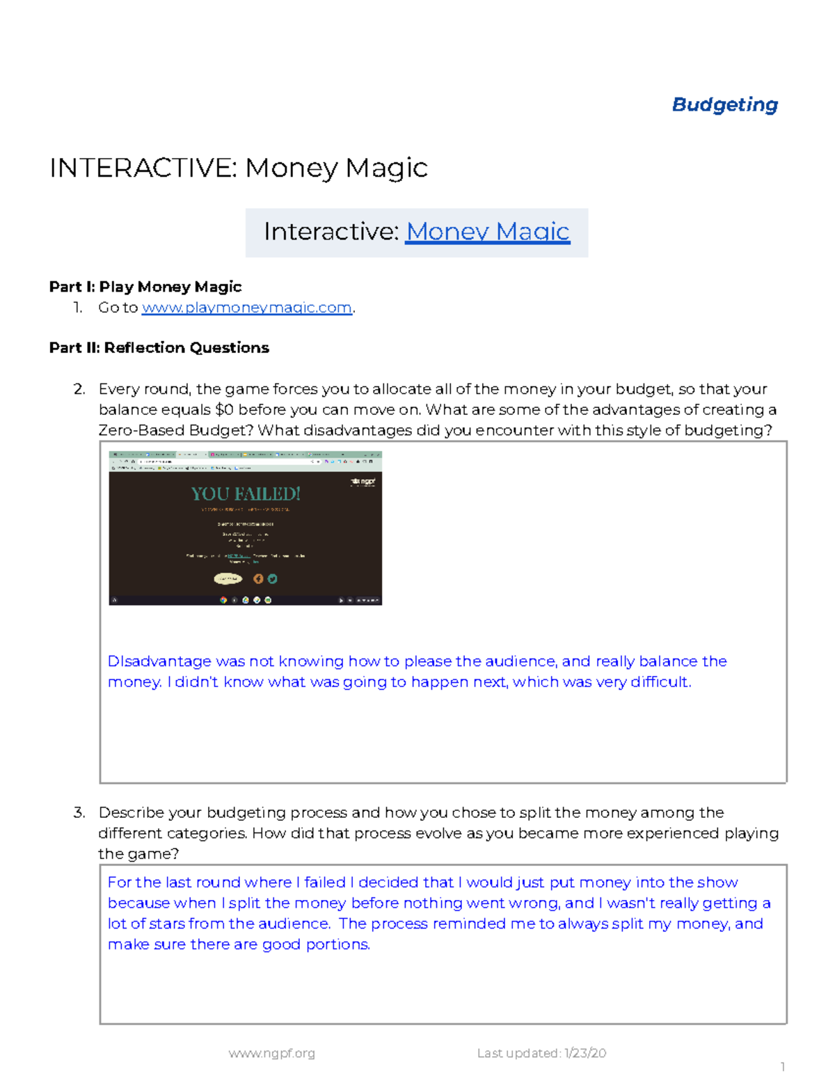 Interactive Money Magic - Budgeting INTERACTIVE: Money Magic