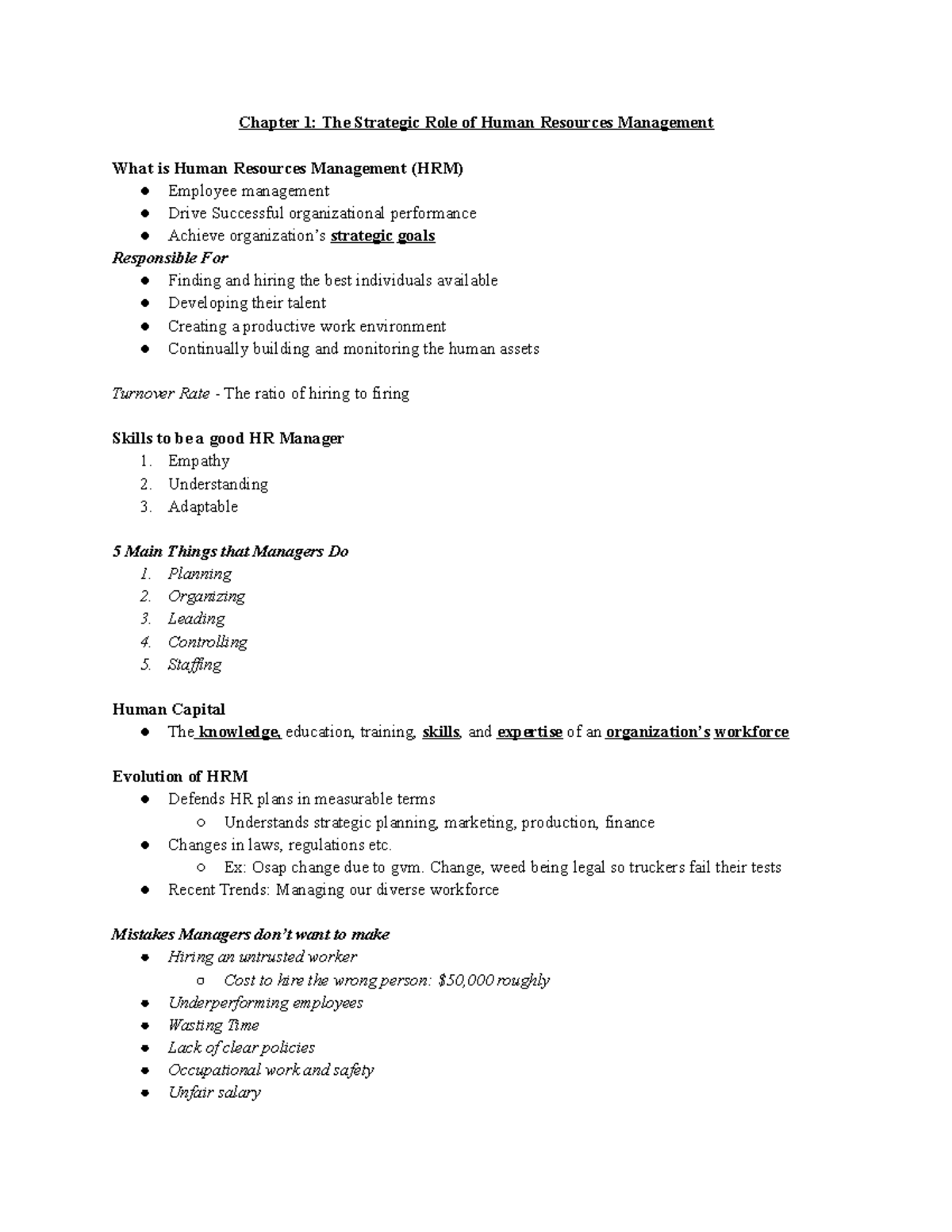 Chapter 1 - Chapter 1: The Strategic Role of Human Resources Management ...