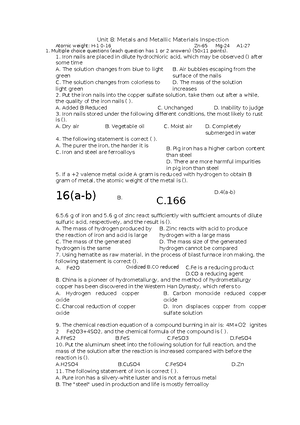 The properties of metals include - 1. The properties of metals include ...
