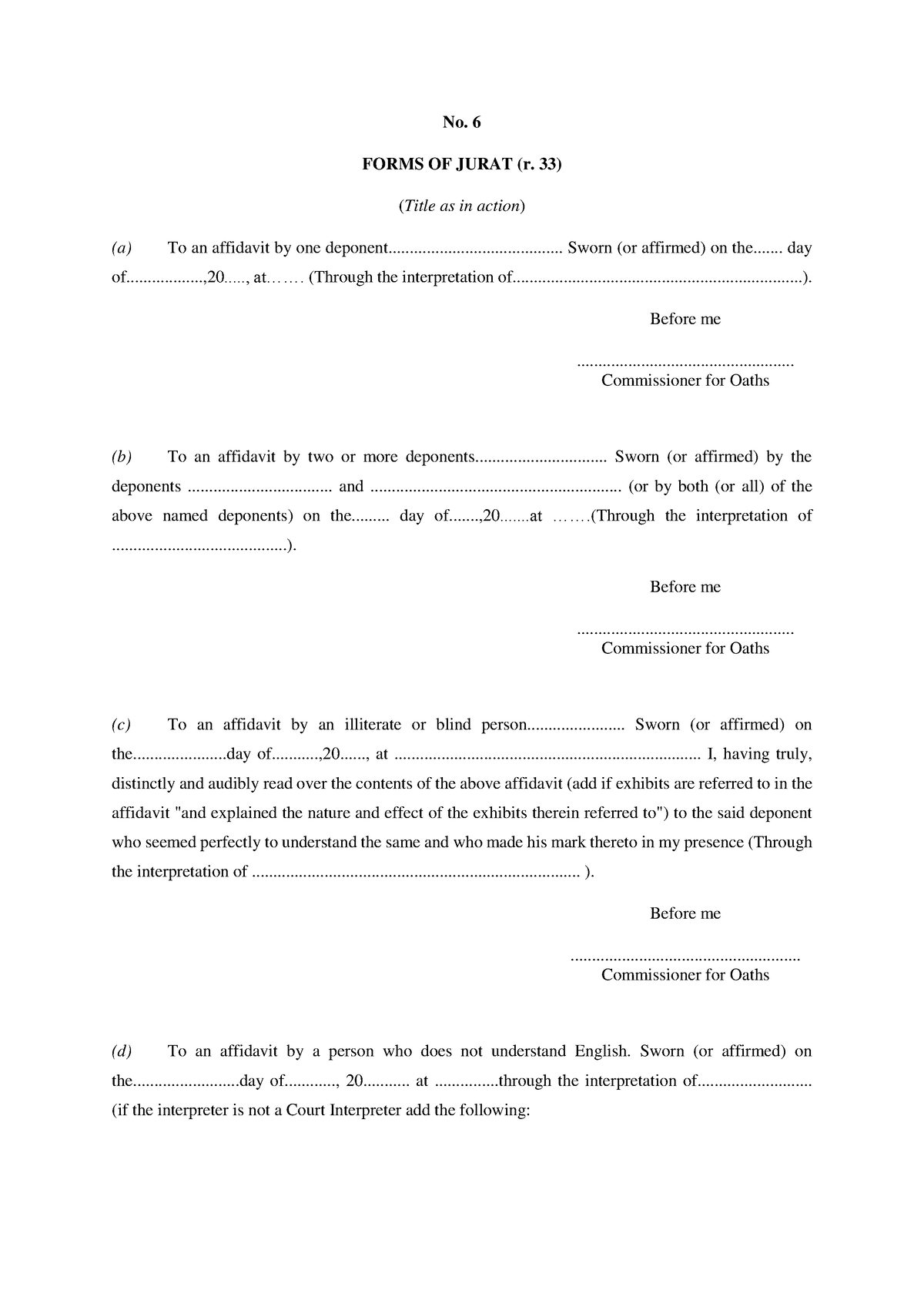 form-no-6-form-no-6-no-6-forms-of-jurat-r-33-title-as-in