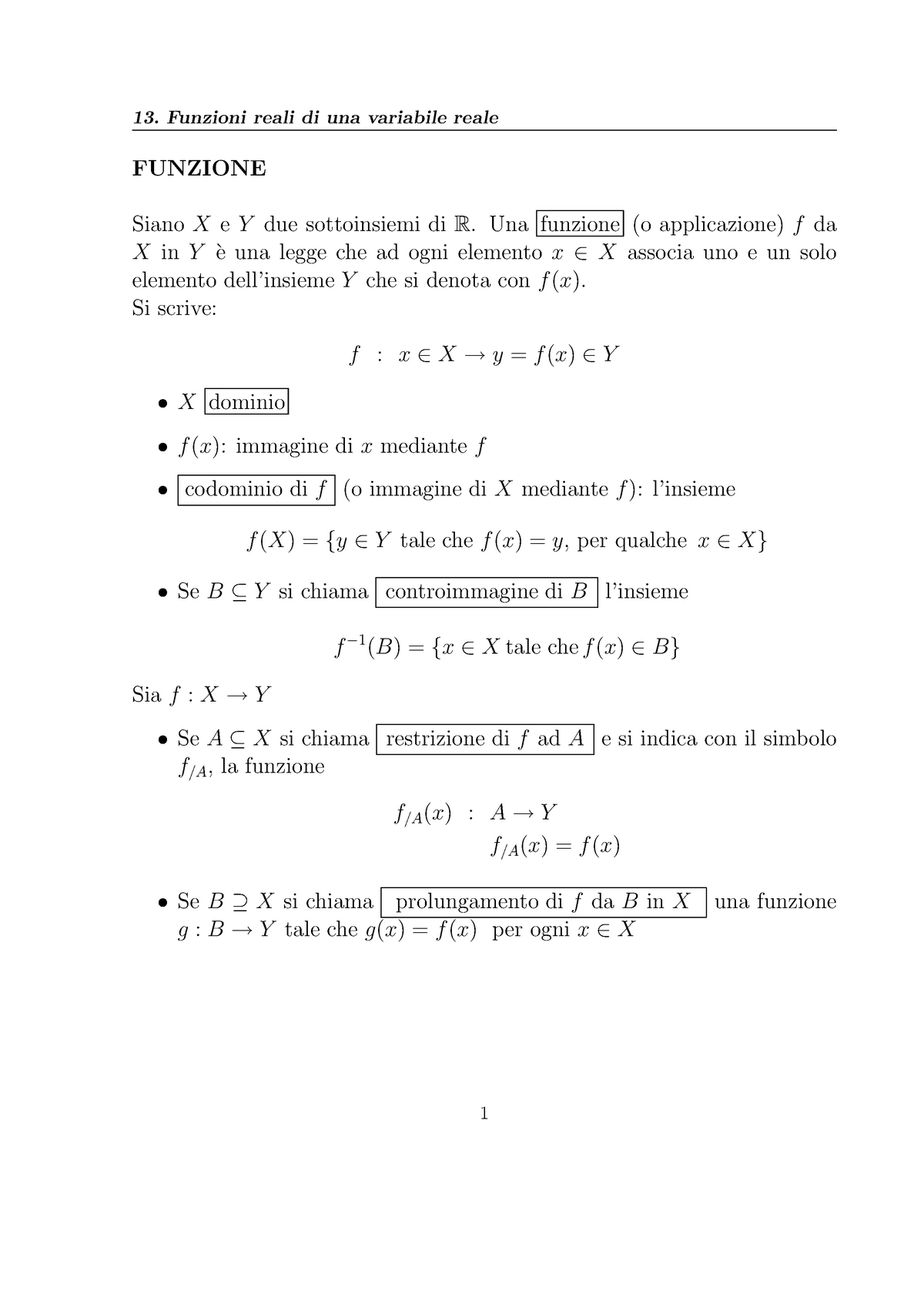 13 Funzioni Reali Di Una Variabile Reale Funzione Sianox Ey Due Sottoinsiemi Dir Una 0107