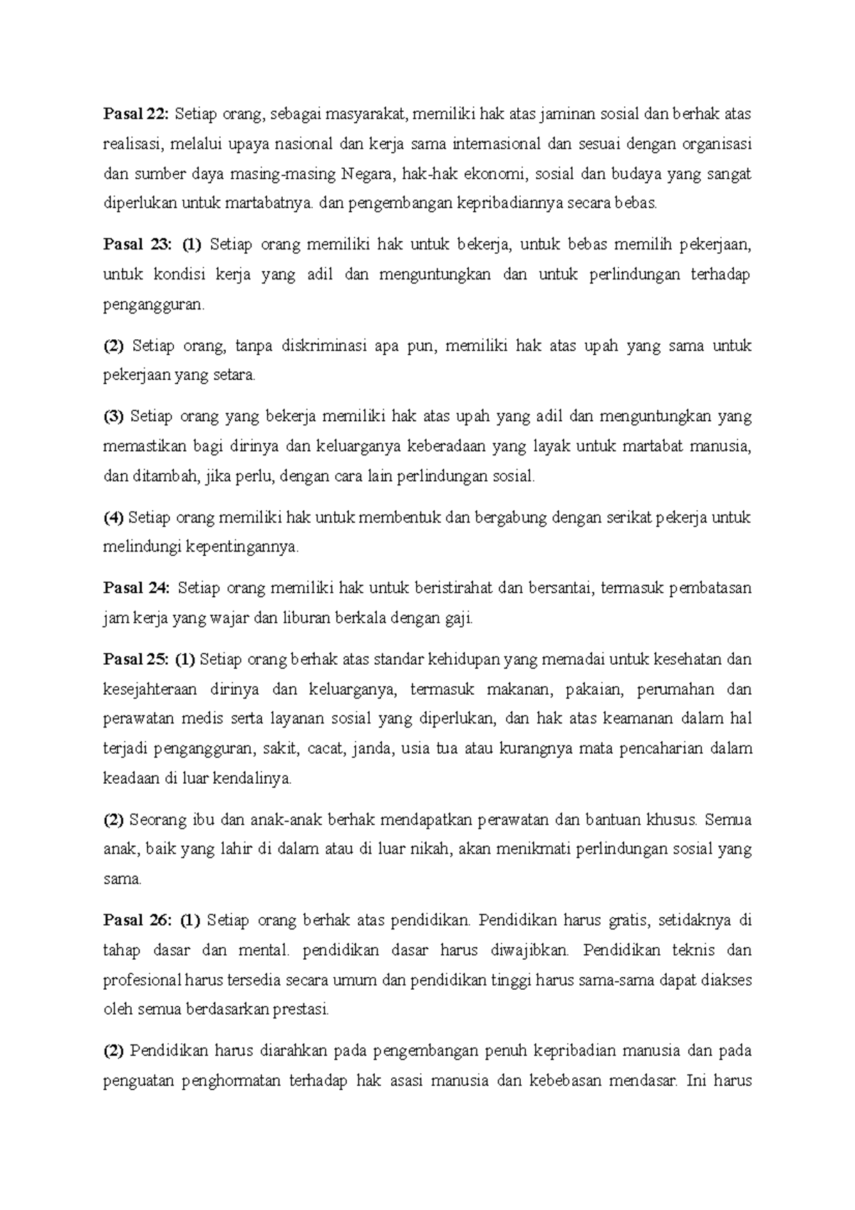English Law Translate Pasal 2226 Pasal 22 Setiap orang, sebagai