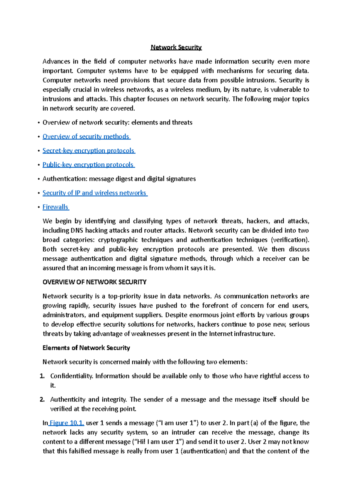 Network Security Lecture notes 2 Network Security Advances in the
