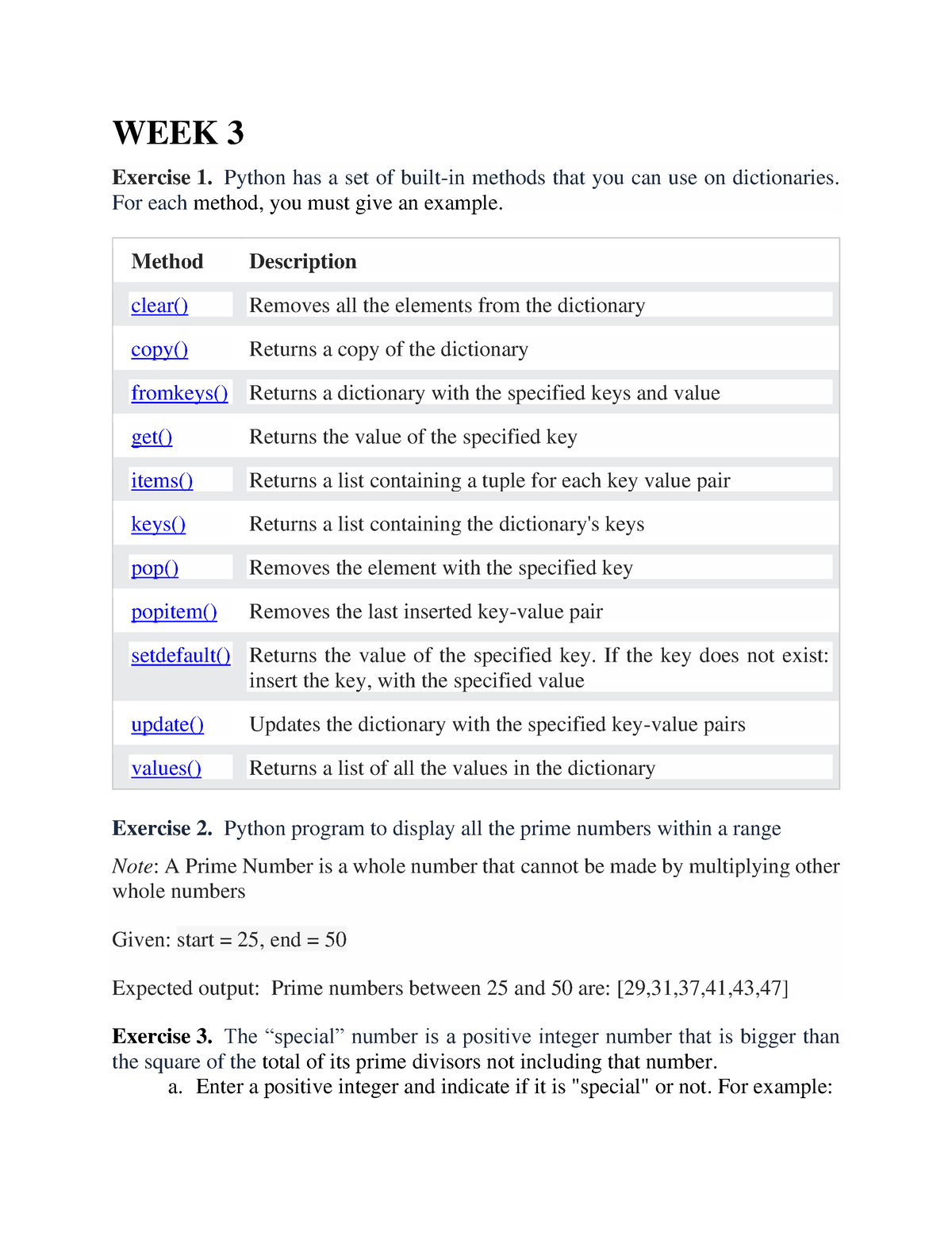 python homework assignments