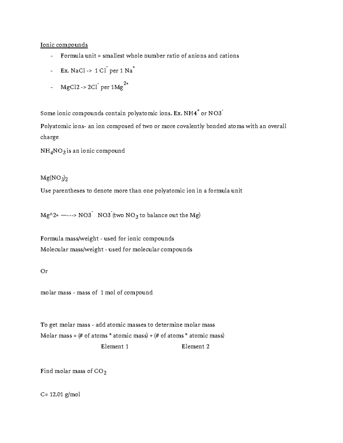 Chapter 3 - molecules and compounds - Ionic compounds - Formula unit ...