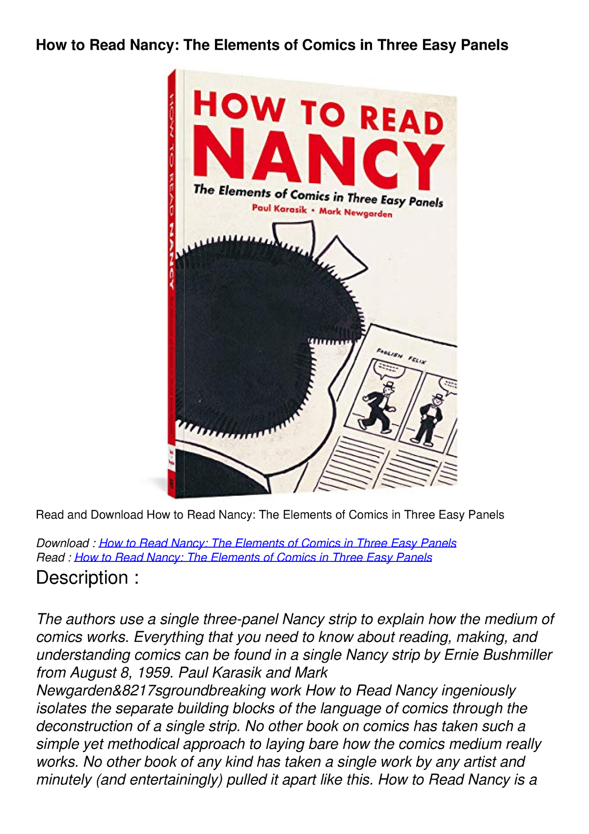 how to read nancy essay