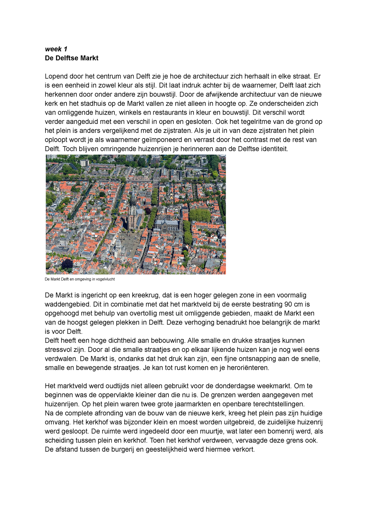 Portfolio Basisbegrippen - Week 1 De Delftse Markt Lopend Door Het ...