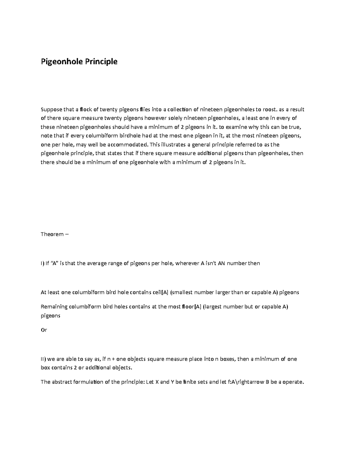 Pigeonhole Principle - Lecture Notes 1 - Pigeonhole Principle Suppose ...