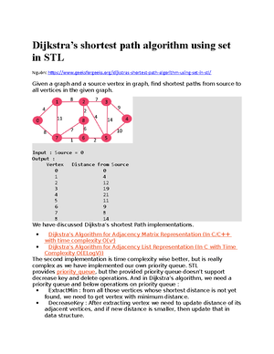 (4) find shortest paths - Dijkstra - 1. Dijkstra’s Algorithm for ...